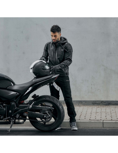 REBELHORN IMPALA BLACK ODINĖ MOTO STRIUKĖ