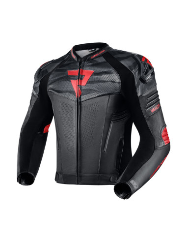 REBELHORN VANDAL RED LEATHER MOTO JACKET