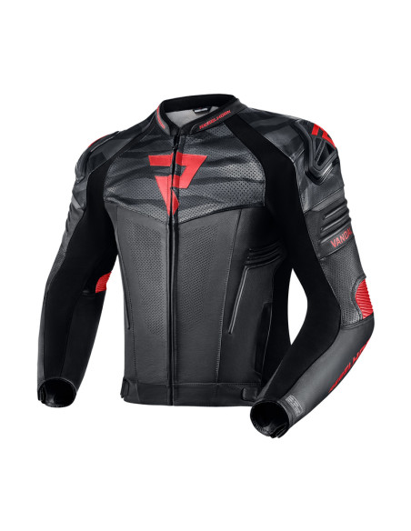 REBELHORN VANDAL RED LEATHER MOTO JACKET