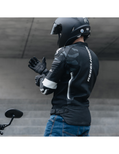 REBELHORN VANDAL WHITE ODINĖ MOTO STRIUKĖ