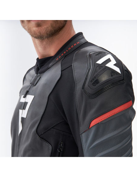 REBELHORN VELOCE RED LEATHER MOTO JACKET