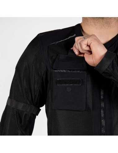 REBELHORN BRUTALE BLACK TEXTILE MOTO JACKET