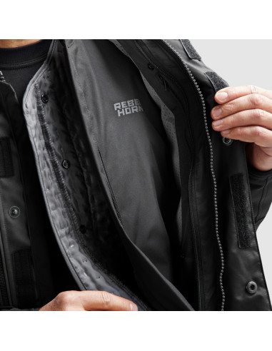 REBELHORN CUBBY BLACK TEXTILE MOTO JACKET