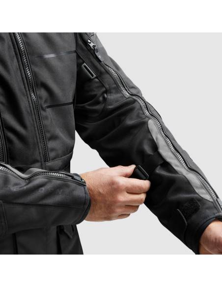 REBELHORN CUBBY BLACK TEXTILE MOTO JACKET