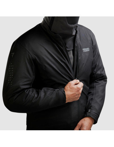 REBELHORN CUBBY BLACK TEXTILE MOTO JACKET
