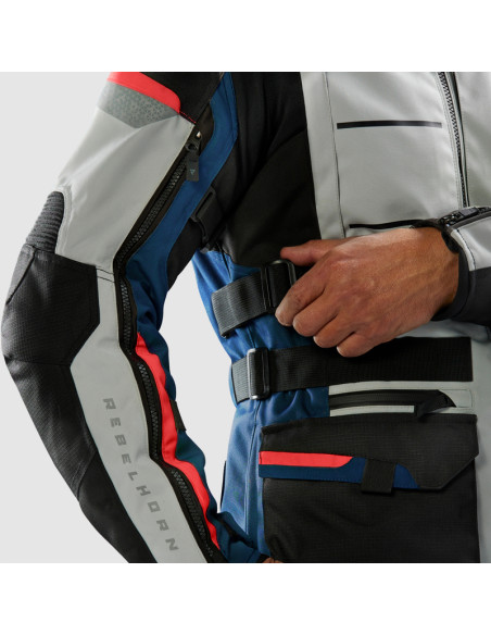 REBELHORN CUBBY BLUE TEXTILE MOTO JACKET