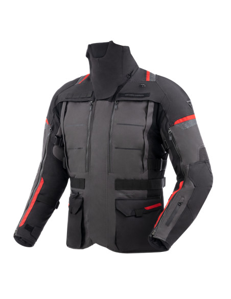 REBELHORN CUBBY RED TEXTILE MOTO JACKET