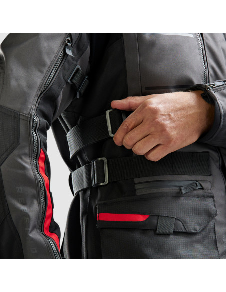 REBELHORN CUBBY RED TEXTILE MOTO JACKET