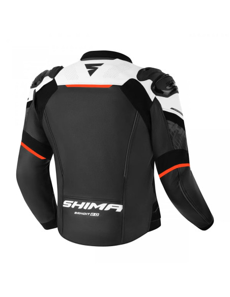 SHIMA BANDIT 2.0 RED LEATHER MOTO JACKET