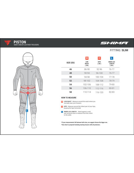 SHIMA PISTON ODINĖS MOTO KELNĖS