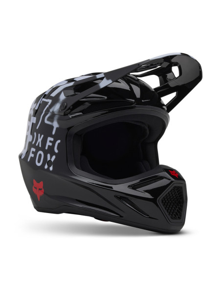 FOX V3 SEVENTY4 BLACK KROSINIS MOTO ŠALMAS