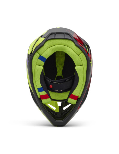 FOX V3 THROTTLE FLUORESCENT YELLOW KROSINIS MOTO ŠALMAS