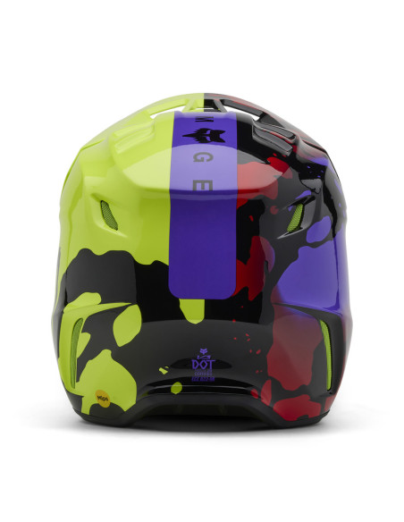 FOX V3 THROTTLE FLUORESCENT YELLOW KROSINIS MOTO ŠALMAS