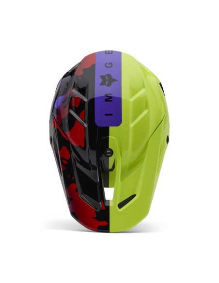 FOX V3 THROTTLE FLUORESCENT YELLOW KROSINIS MOTO ŠALMAS