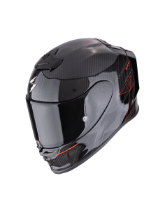 SCORPION EXO-R1 CARBON EVO AIR CYNERGY BLACK/RED SPORTINIS/UŽDARAS MOTO ŠALMAS
