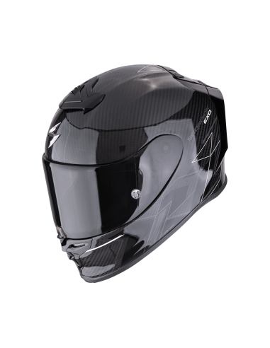 SCORPION EXO-R1 CARBON EVO AIR CYNERGY BLACK/WHITE SPORTINIS/UŽDARAS MOTO ŠALMAS