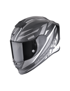 SCORPION EXO-R1 CARBON EVO AIR RUNNER MATT BLACK/WHITE SPORTINIS/UŽDARAS MOTO ŠALMAS
