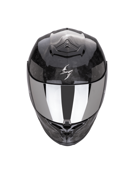 SCORPION EXO-R1 CARBON EVO II AIR ONYX BLACK SPORTINIS/UŽDARAS MOTO ŠALMAS