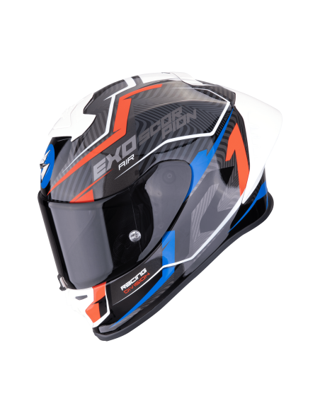 SCORPION EXO-R1 EVO AIR COUP BLACK/RED/BLUE SPORTINIS/UŽDARAS MOTO ŠALMAS