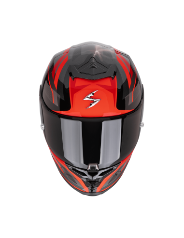 SCORPION EXO-R1 EVO II AIR VITAL BLACK/SILVER/RED SPORTINIS/UŽDARAS MOTO ŠALMAS