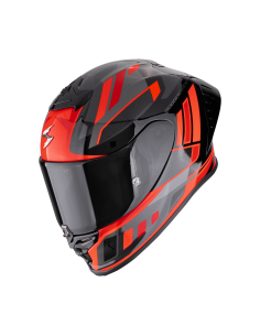 SCORPION EXO-R1 EVO AIR VITAL BLACK/SILVER/RED SPORTINIS/UŽDARAS MOTO ŠALMAS