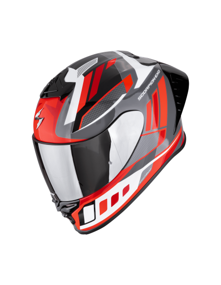 SCORPION EXO-R1 EVO AIR VITAL GREY/WHITE/RED SPORTINIS/UŽDARAS MOTO ŠALMAS
