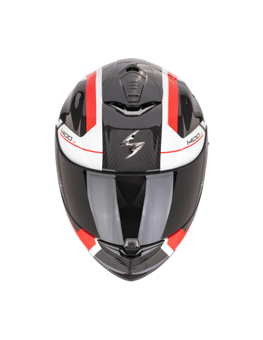 SCORPION EXO-1400 EVO II CARBON AIR ENKO BLACK/RED/WHITE SPORTINIS/UŽDARAS MOTO ŠALMAS