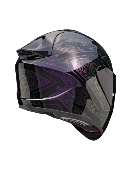 SCORPION EXO-1400 EVO II AIR FANTASY BLACK/CHAMELEON SPORTINIS/UŽDARAS MOTO ŠALMAS