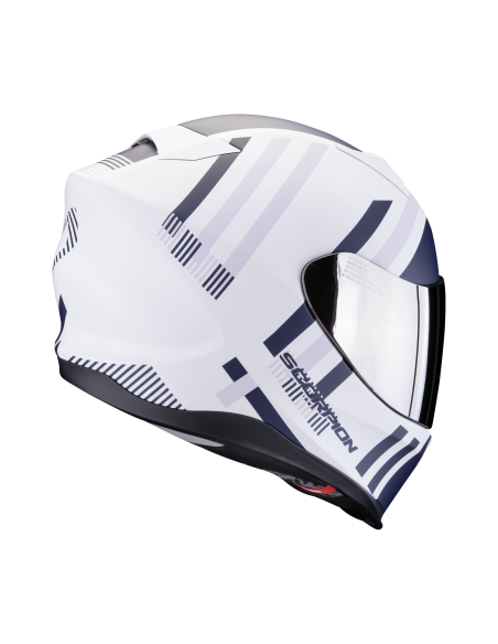 SCORPION EXO-520 EVO AIR BANSHEE WHITE/BLUE/PURPLE SPORTINIS/UŽDARAS MOTO ŠALMAS