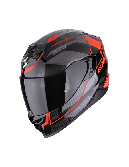 SCORPION EXO-520 EVO AIR LENA BLACK/RED SPORTINIS/UŽDARAS MOTO ŠALMAS