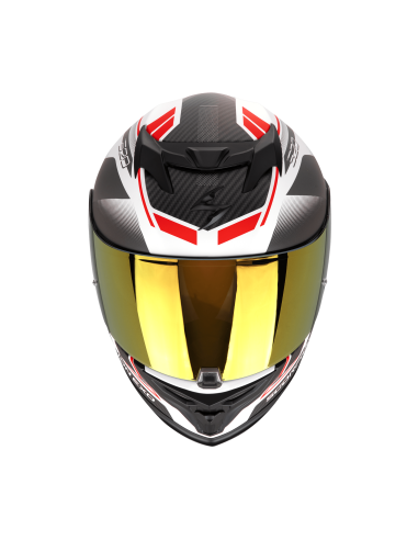 SCORPION EXO-520 EVO AIR LENA MATT WHITE/SILVER/RED SPORTINIS/UŽDARAS MOTO ŠALMAS