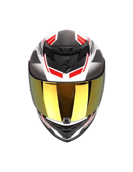 SCORPION EXO-520 EVO AIR LENA MATT WHITE/SILVER/RED SPORTINIS/UŽDARAS MOTO ŠALMAS