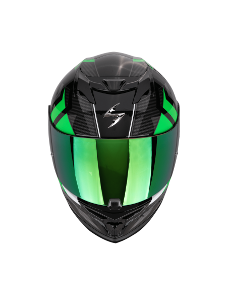 SCORPION EXO-520 EVO AIR SENSUS BLACK/GREEN SPORTINIS/UŽDARAS MOTO ŠALMAS