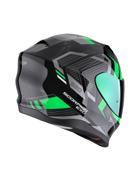 SCORPION EXO-520 EVO AIR SENSUS BLACK/GREEN SPORTINIS/UŽDARAS MOTO ŠALMAS