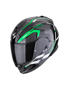 SCORPION EXO-491 KRIPTA BLACK/GREEN/WHITE SPORTINIS/UŽDARAS MOTO ŠALMAS