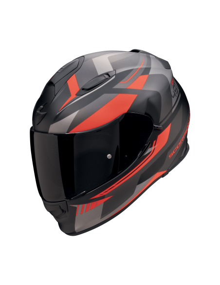 SCORPION EXO-491 ABILIS MATT BLACK/SILVER/RED SPORTINIS/UŽDARAS MOTO ŠALMAS