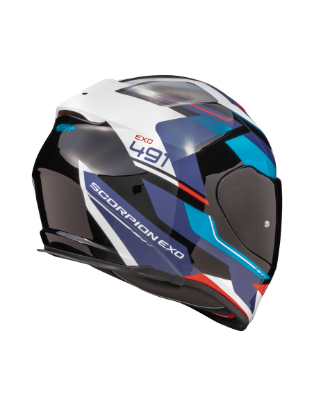 SCORPION EXO-491 ABILIS BLACK/BLUE/RED SPORTINIS/UŽDARAS MOTO ŠALMAS
