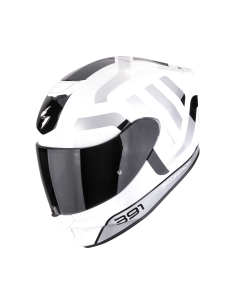 SCORPION EXO-391 AROK WHITE/BLACK/SILVER SPORTINIS/UŽDARAS MOTO ŠALMAS