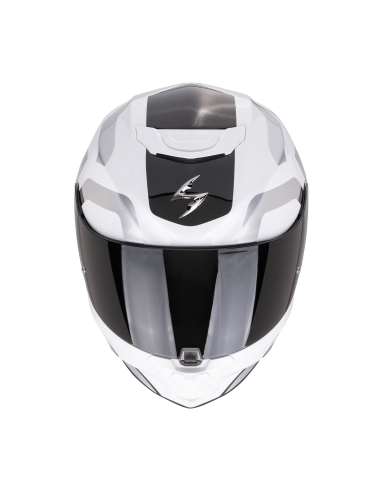 SCORPION EXO-391 AROK WHITE/BLACK/SILVER SPORTINIS/UŽDARAS MOTO ŠALMAS