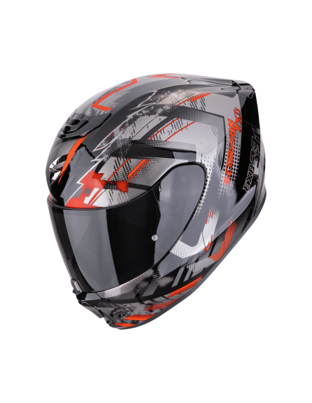 SCORPION EXO-391 CLUTTER BLACK/RED SPORTINIS/UŽDARAS MOTO ŠALMAS