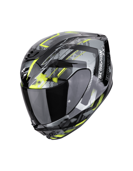 SCORPION EXO-391 CLUTTER BLACK/NEON YELLOW SPORTINIS/UŽDARAS MOTO ŠALMAS