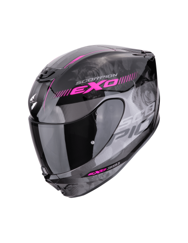 SCORPION EXO-391 AVA BLACK/PINK SPORTINIS/UŽDARAS MOTO ŠALMAS