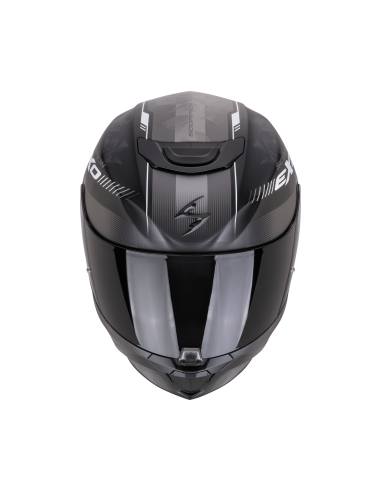 SCORPION EXO-391 AVA MATT BLACK/SILVER SPORTINIS/UŽDARAS MOTO ŠALMAS