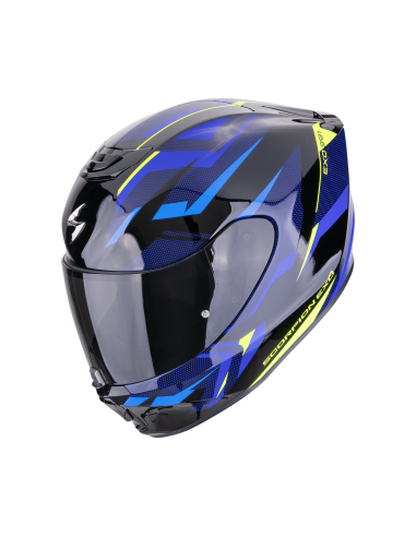 SCORPION EXO-391 AAXO BLACK/BLUE SPORTINIS/UŽDARAS MOTO ŠALMAS