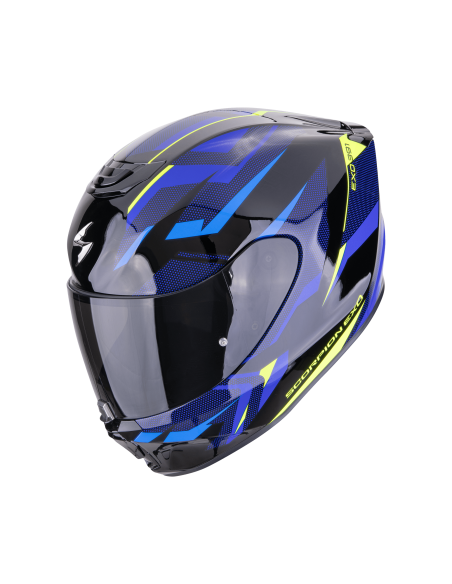 SCORPION EXO-391 AAXO BLACK/BLUE SPORTINIS/UŽDARAS MOTO ŠALMAS