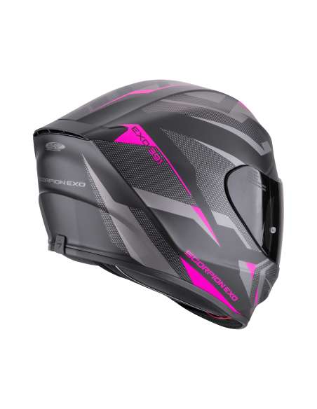 SCORPION EXO-391 AAXO MATT BLACK/PINK SPORTINIS/UŽDARAS MOTO ŠALMAS