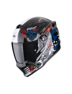 SCORPION COVERT-FX SKULLZ BLACK/GREY/RED INDOOR MOTORCYCLE HELMET