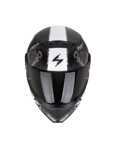 SCORPION COVERT-FX SKULLZ MATT BLACK/GREY/GOLD INDOOR MOTO HELMET