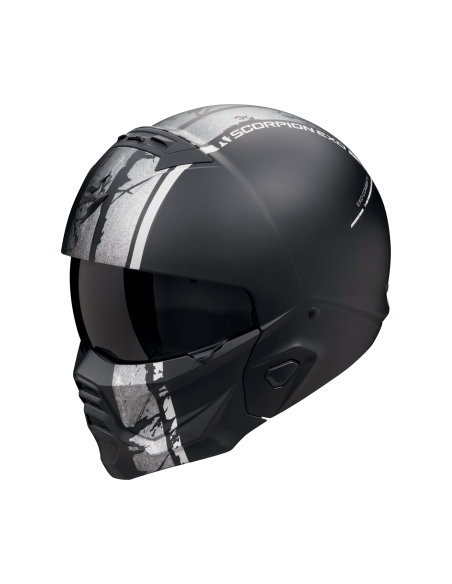 SCORPION EXO-COMBAT II LORD MATT BLACK/SILVER MOTO ŠALMAS