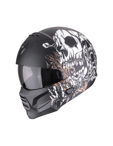 SCORPION EXO-COMBAT II GENESIS MATT BLACK/WHITE/GOLD MOTO HELMET